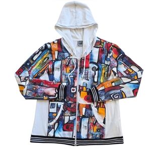 Simply Art by Dolceeza Large Abstract Painting Full Zip Hoodie